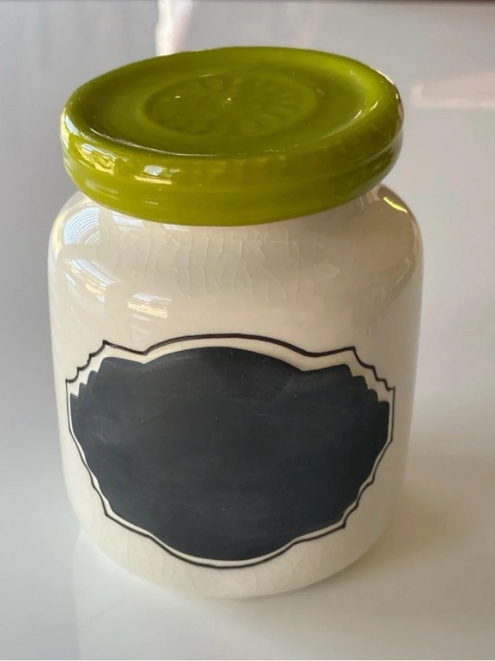 Anthropologie Ceramic Chalkboard Spice Jar